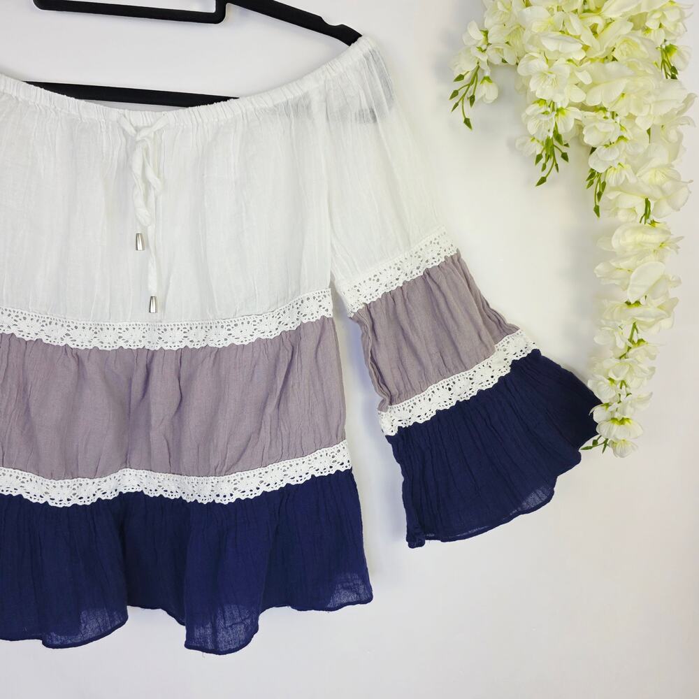 Alice & Trixie Off Shoulder Blouse Small Boho Festival Lace Cottagecore Fairy - Picture 8 of 13